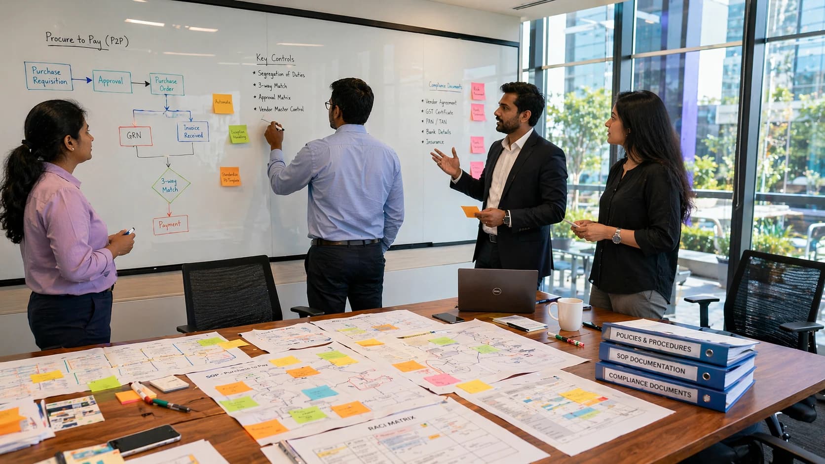 Business team mapping standard operating procedures before Odoo configuration