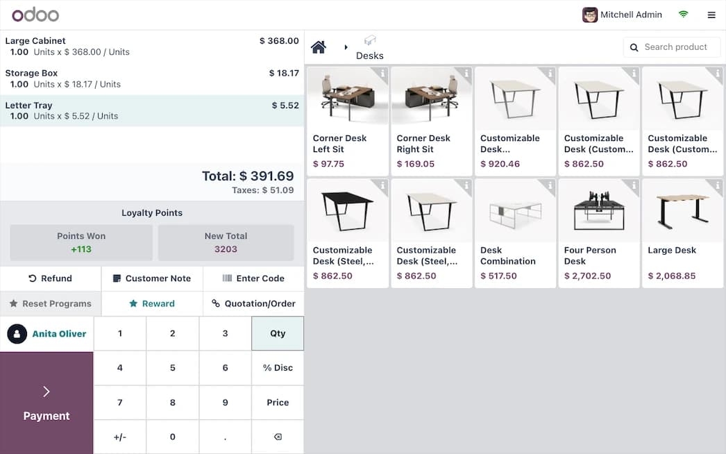 Odoo POS system